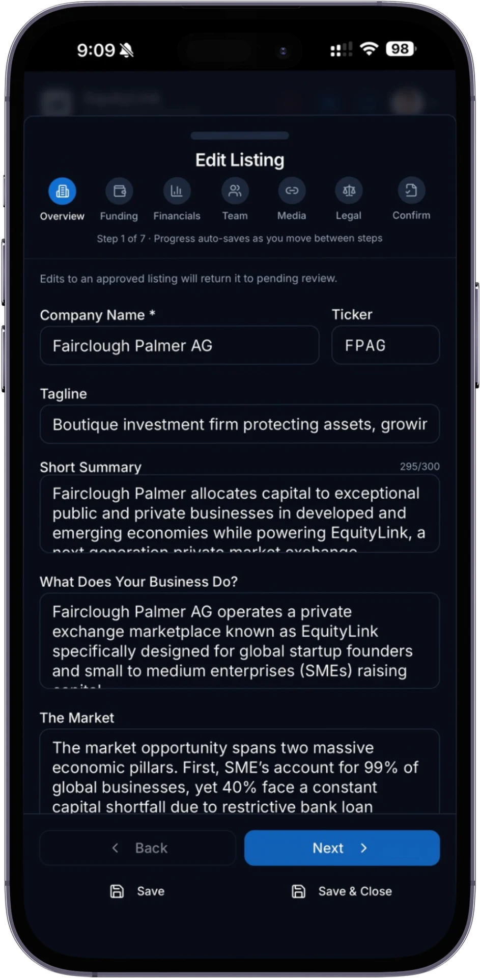 EquityLink company listing for capital raisers
